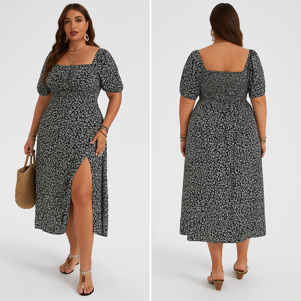 Charm Puff Sleeve Plus Sized Dress™