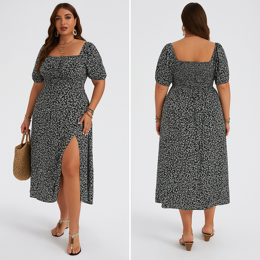Charm Puff Sleeve Plus Sized Dress™