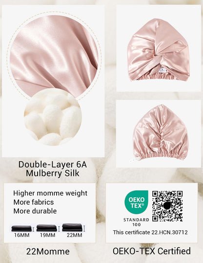 Premium Mulberry Silk Sleep Bonnet Set