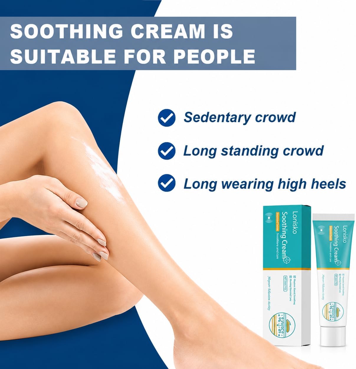 Gentle Herbal Varicose Veins Cream for Legs,Fast-Absorbing Soothing Massage Cream for Daily Skin Care,Non-Greasy Formula,1 oz