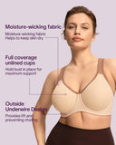 HSIA Sports Bra for Women High Support Large Bust Outside Underwire Adjustable Racerback Unlined Full Coverage Sports Bra