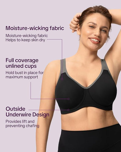 Arcelux High-Support Bra — Real Sizes DD–J