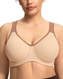 HSIA Sports Bra for Women High Support Large Bust Outside Underwire Adjustable Racerback Unlined Full Coverage Sports Bra