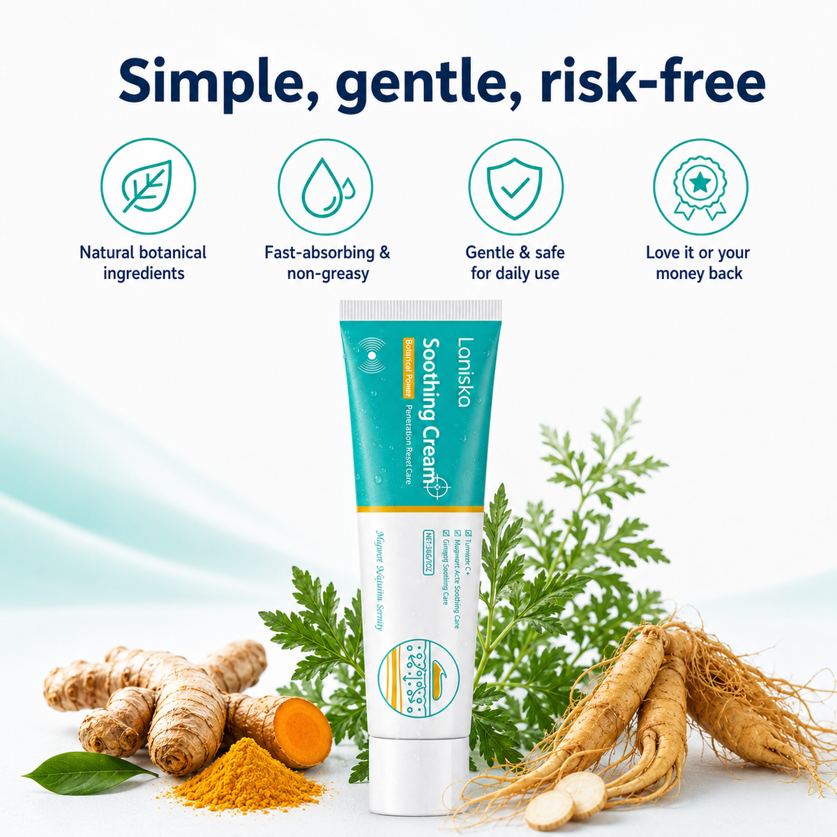 Botanical Soothing Gel with Turmeric, Ginseng & Mugwort