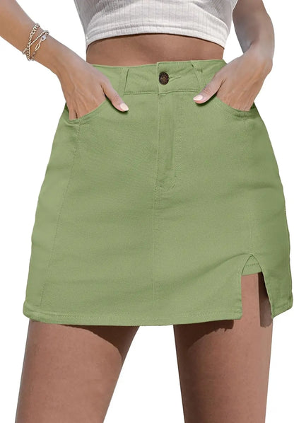 Chic Denim Skort with Side Slit™