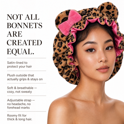 Cloud Bonnet — Real Silk-Lined Plush Hair Bonnet
