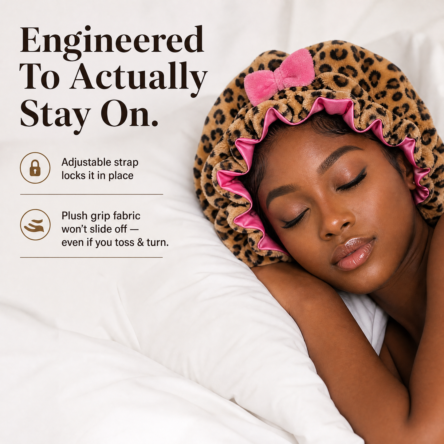Cloud Bonnet — Real Silk-Lined Plush Hair Bonnet