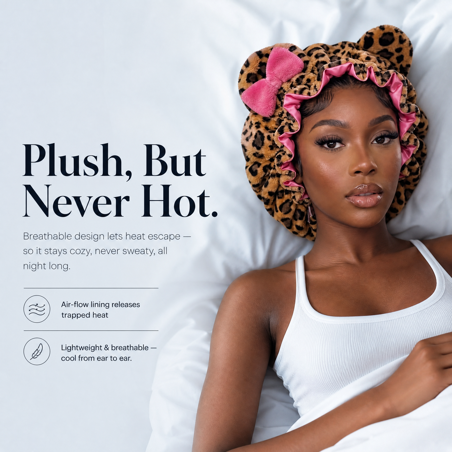 Cloud Bonnet — Real Silk-Lined Plush Hair Bonnet