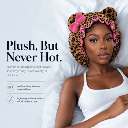 Cloud Bonnet — Real Silk-Lined Plush Hair Bonnet