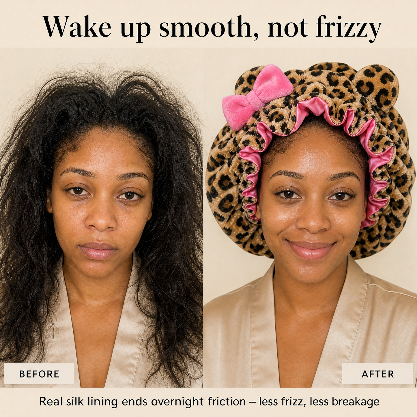 Cloud Bonnet — Real Silk-Lined Plush Hair Bonnet