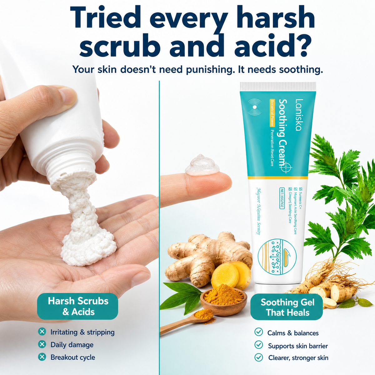 Botanical Soothing Gel with Turmeric, Ginseng & Mugwort